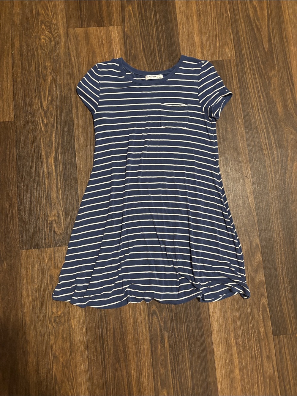 Blue & White Striped Dress - Classic Crewneck